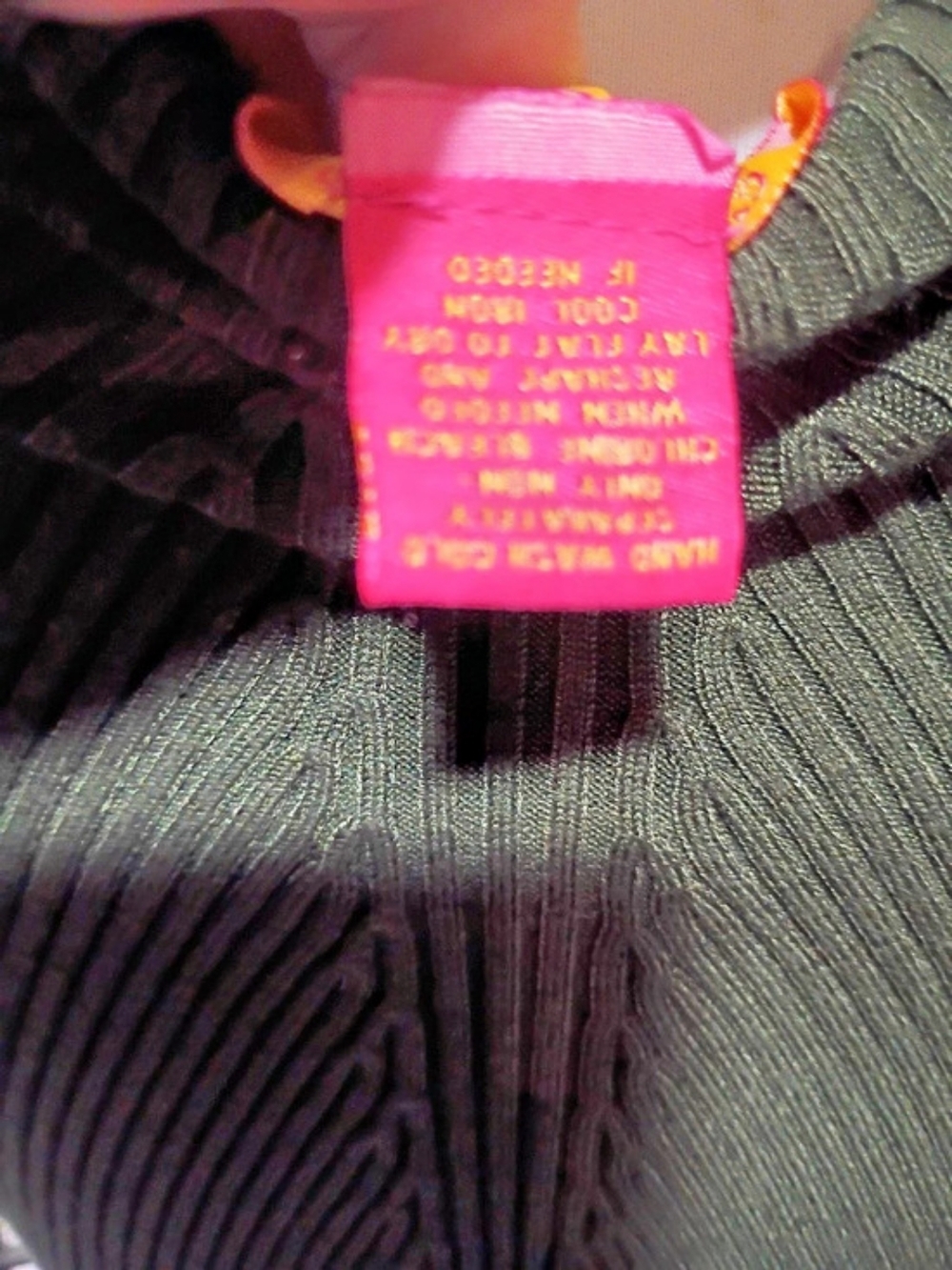 Olive Color Ribbed Long Sleeve Sweater - Picture 5 of 5